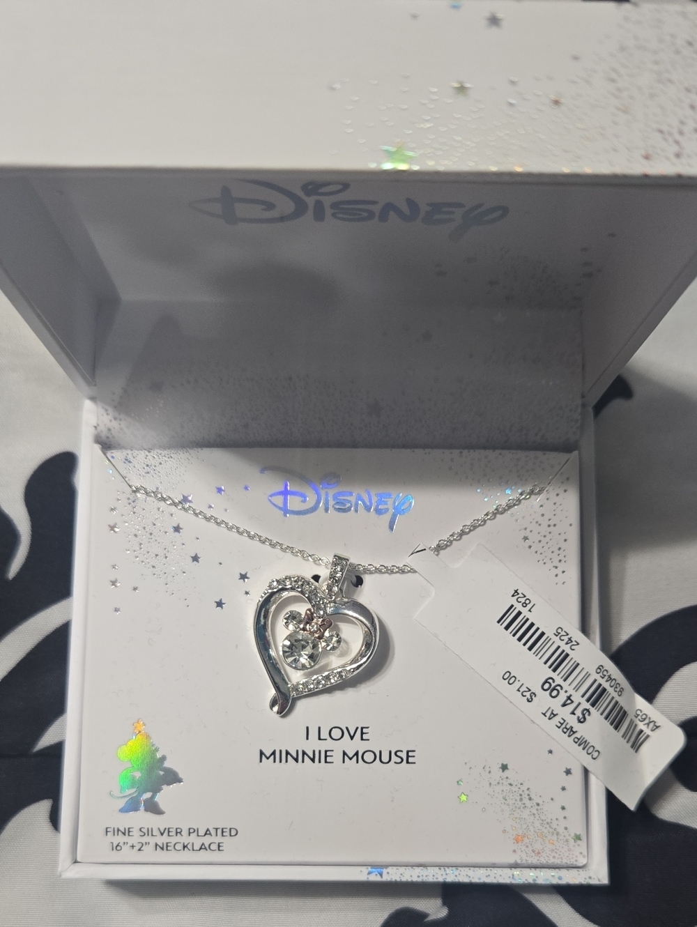 NWT Disney "I Love Minnie Mouse" Necklace